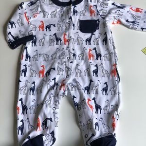 Offspring Giraffe Print Cotton Footie Size 3 Months